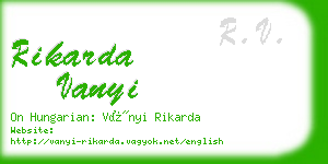 rikarda vanyi business card